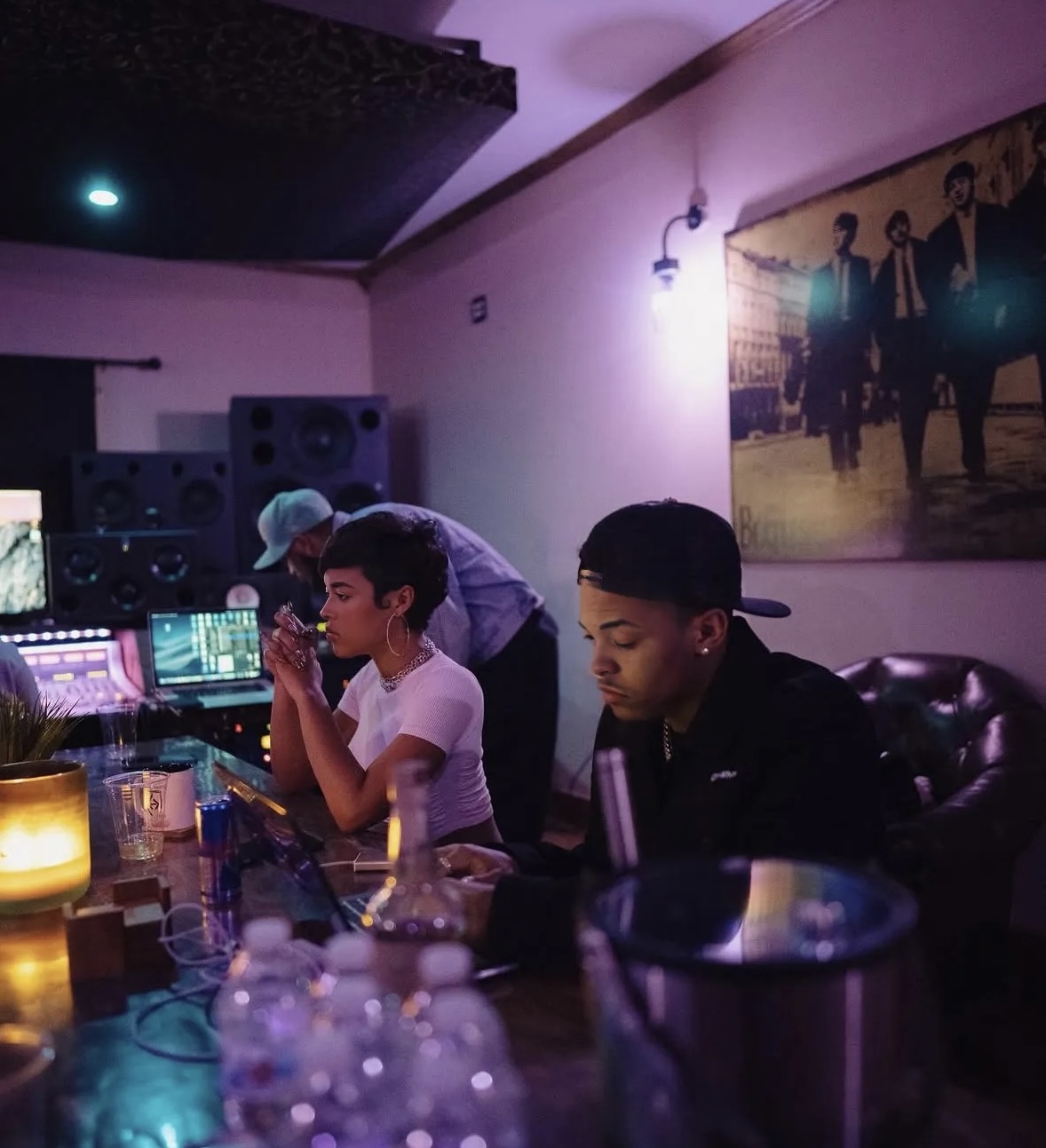 CJ WestCoast in the studio during a late-night session